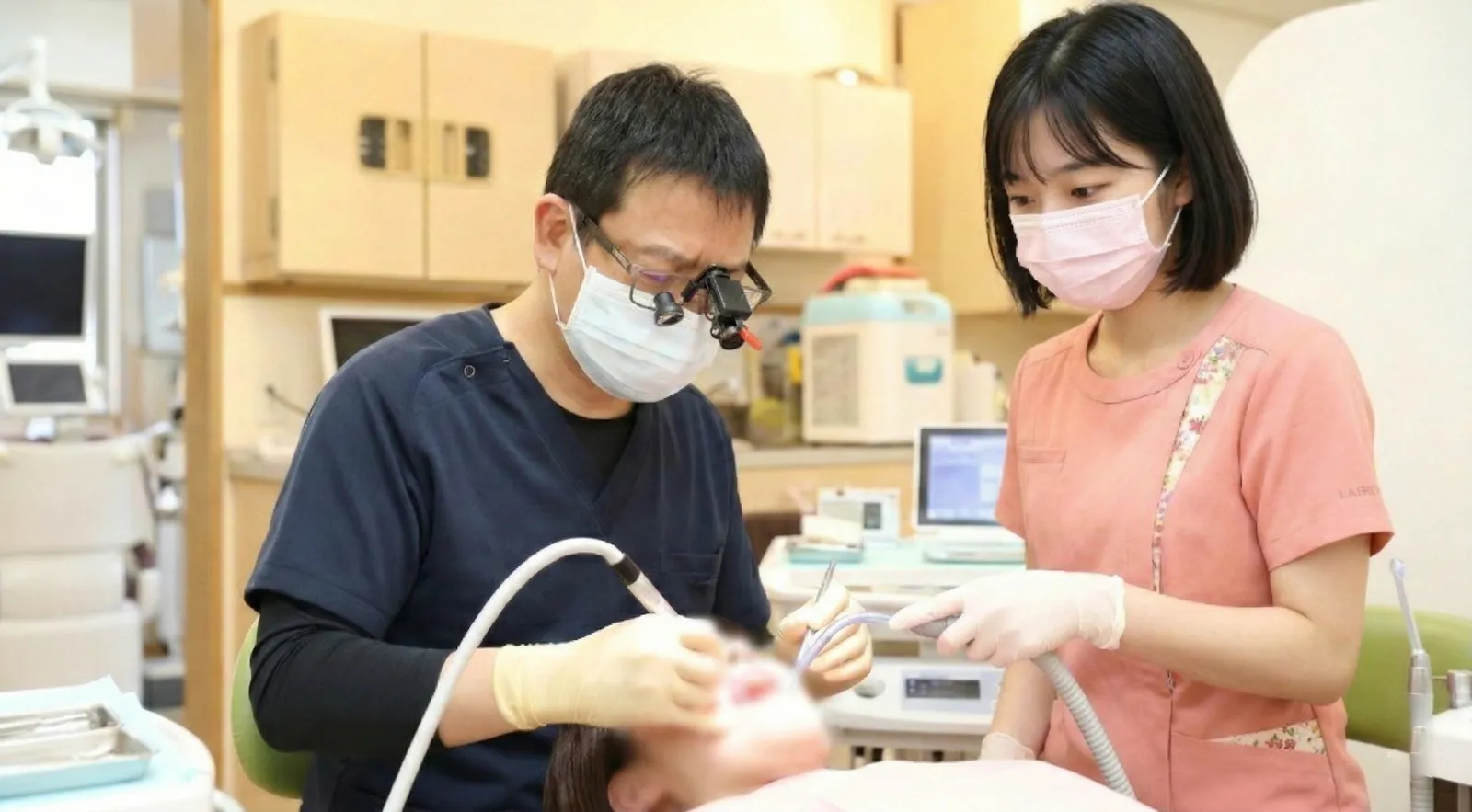 院長と歯科衛生士によるチーム診療