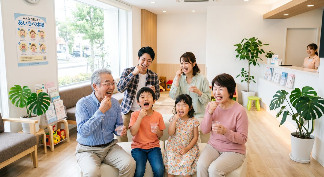 家族で続けるうがい体操｜岡山市北区の歯科医師が解説